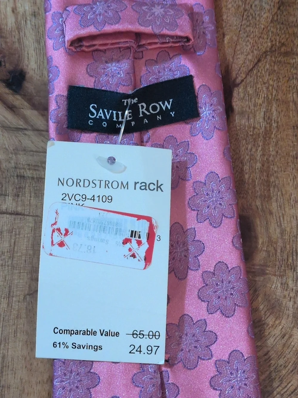 Savile Row Company Pink Floral Men's Silk Tie NWT Nordstrom Rack 3